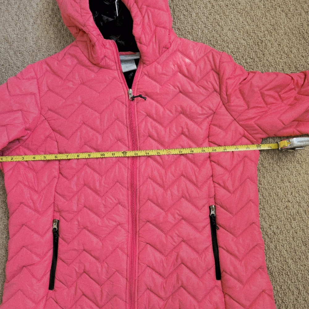 Free Country Women's Hot Pink Lightweight Chevron Puffer Jacket - Picture 6 of 9